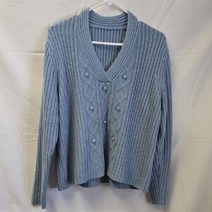 Source Unknown Elegant Blue Women's Cardigan